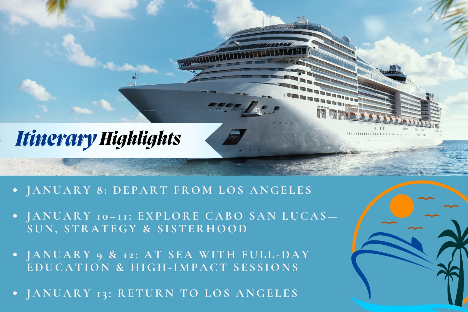 real estate leadership mastermind cruise itinerary | Dorice Horenstein
