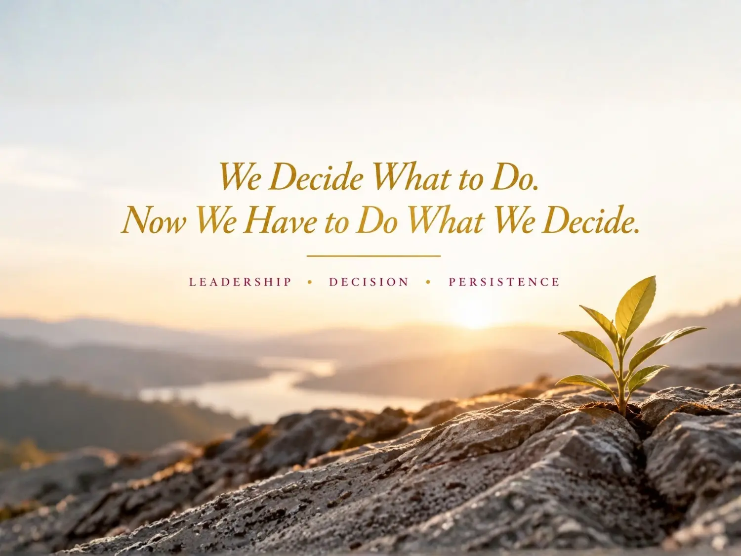 We Decide What to Do. Now We Have to Do What We Decide.