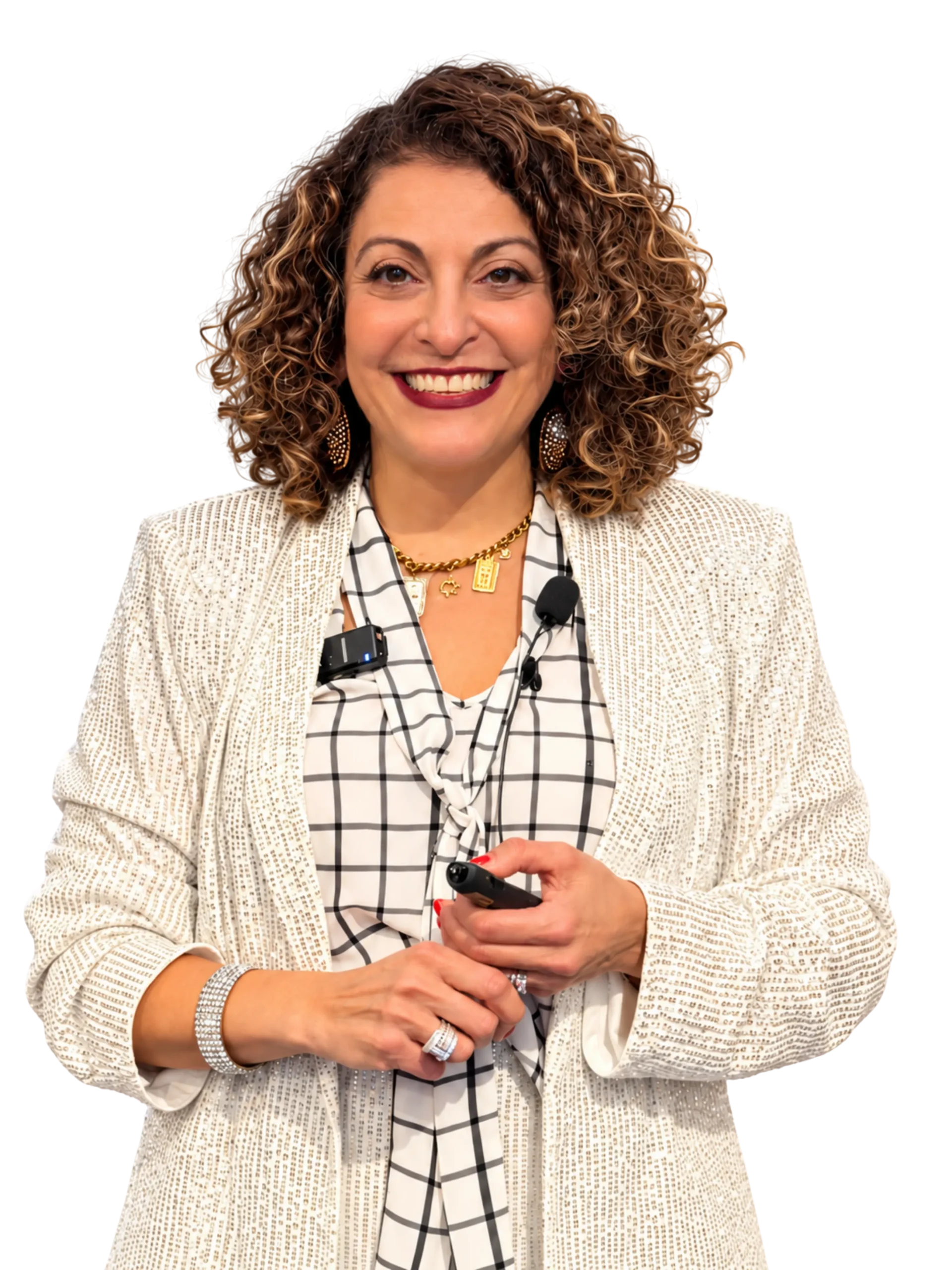 Dorice Horenstein smiling during a professional leadership coaching presentation.